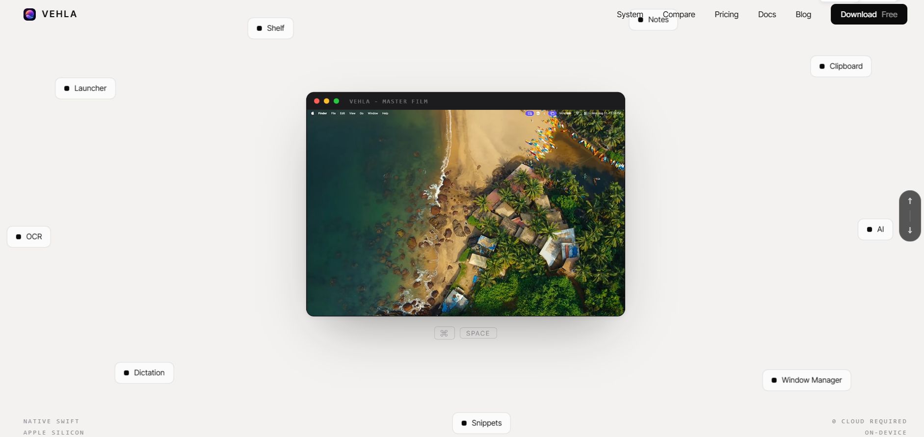 Vehla, a Raycast alternative for Mac with free on-device AI and no subscription