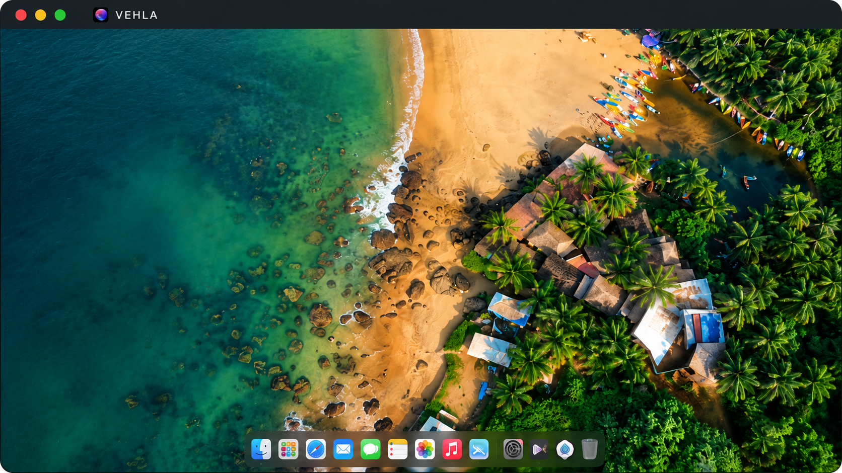 Vehla window manager for Mac running on a macOS desktop with the Dock